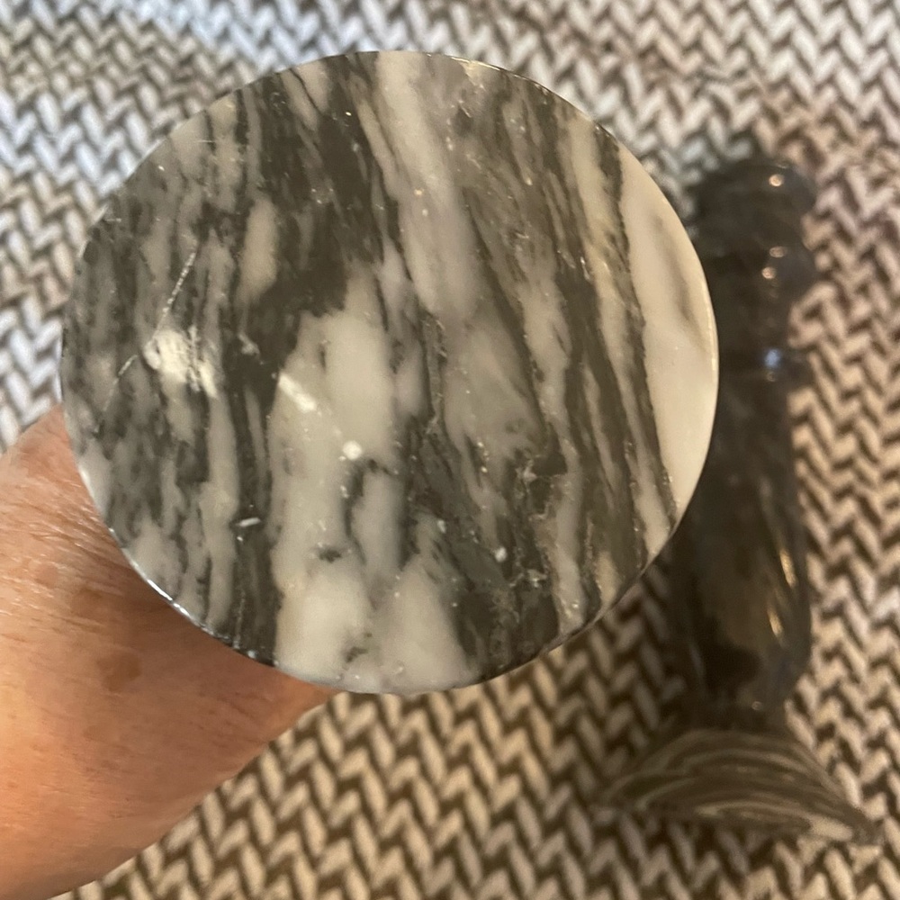 CANDLESTICKS MARBLE GRAY BLACK WHITE - Picture 4 of 7